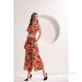 Women's Floral Print High Waistd Wide Leg Pants